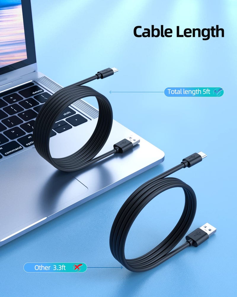 Superer 5Ft USB Type C Charger Cable Fit for Samsung Galaxy Tab A7 10.4" (2020)/Tab A7 Lite 8.7"/Tab A 8.4(2020)/Tab S6 Lite/Tab S7 S7+ Plus SM-T500/T307/T870/T970/p610 Tablet Power Adapter Cord - Image 4